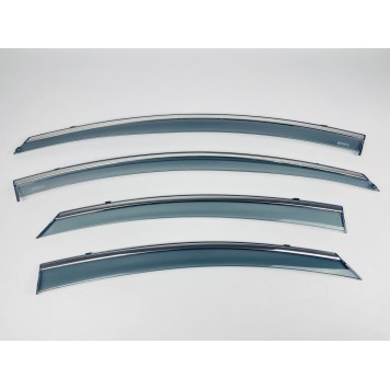 Дефлектори вікон Hyundai Sonata 2010-2015 з нерж. хром полоскою-1